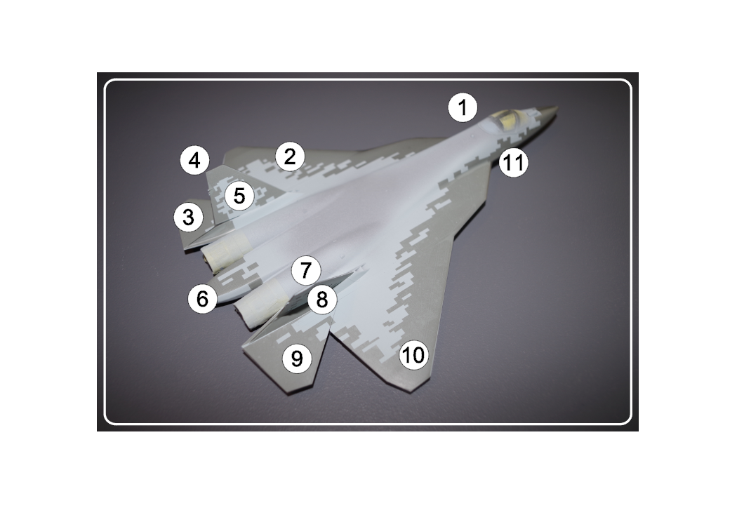 AM72116 Маска окрасочная для Су-57 (Старый) Пиксель Борт №510 Звезда 1/72