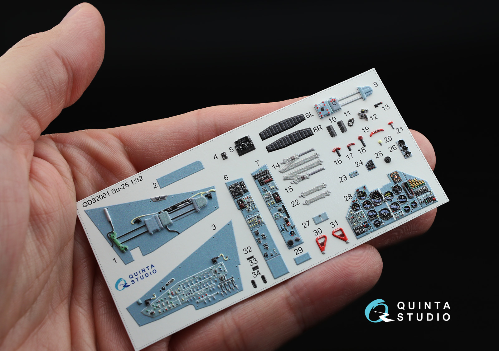 QD32001 1:32 3D Декаль интерьера кабины  Су-25 (для модели Trumpeter)