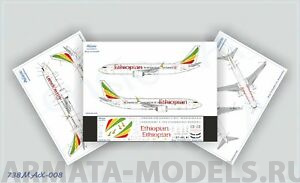 738MAX-008 Декаль для самолета Boeing 737-8 MAX Ethiopian