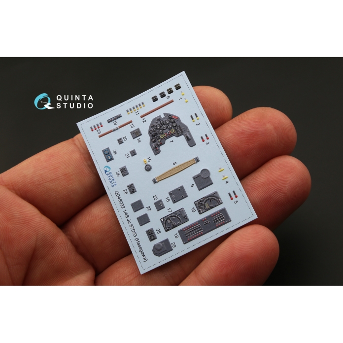 QD48092 3D Декаль интерьера кабины Ju 87D/G (для модели Hasegawa)