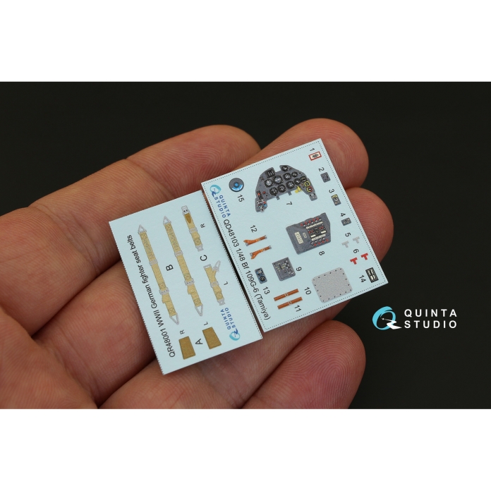 QD48103 1/48 3D Декаль интерьера кабины Bf 109G-6 (для модели Tamiya) Quinta Studio