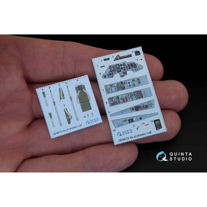 QD48172 3D Декаль интерьера кабины  Су-33 (для модели Kinetic)