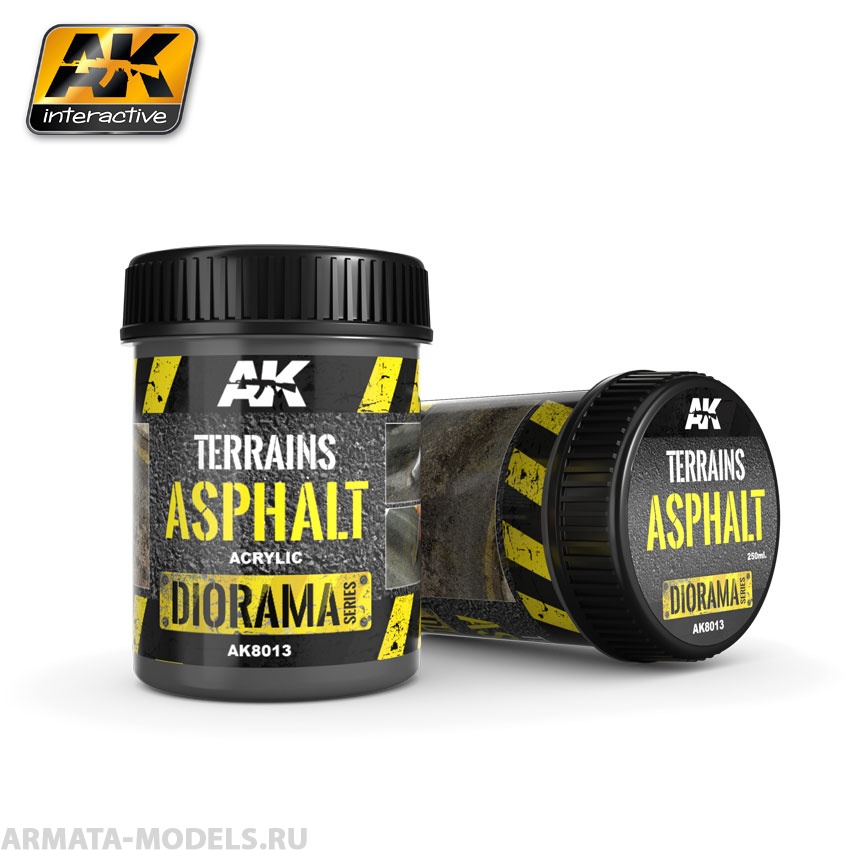 AK8013 Акриловая смесь для имитации дорожного покрытия TERRAINS ASPHALT - 250ml (Acrylic)