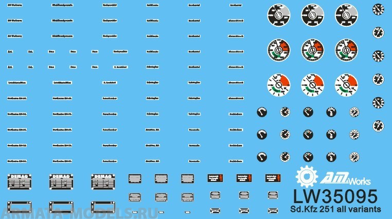 LW35095 Vehicle Dials and Placards Sd.Kfz.251 All Variants