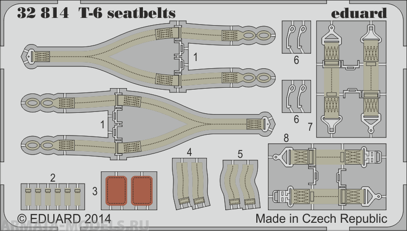 32814ED  T-6 seatbelts (for KITTY HAWK kit) 1/32