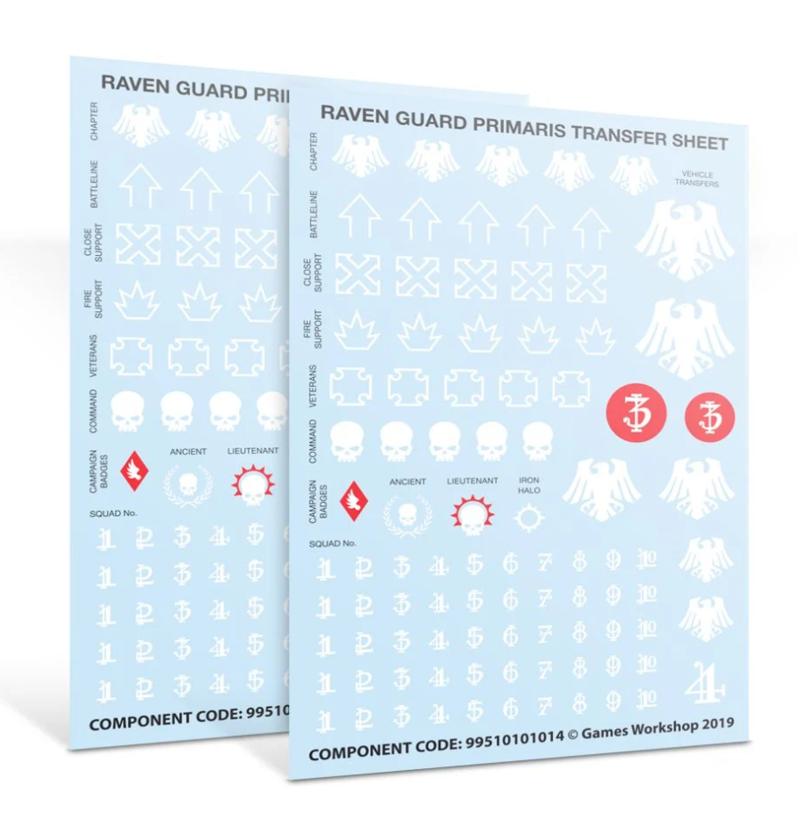 55-13GW Набор улучшений для Примарисов Гвардии Ворона (Raven Guard Primaris Upgrades and Transfers)