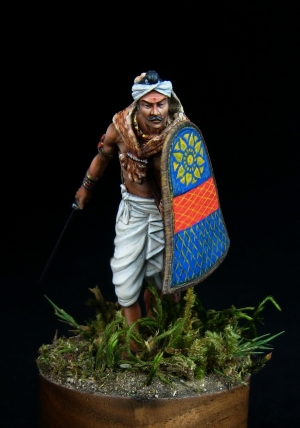 CHM-54113(M). Воин – «Кшатрий», Древняя Индия, IV-II века до н.э. 54 мм. Материл – белый металл. Chronos Miniatures