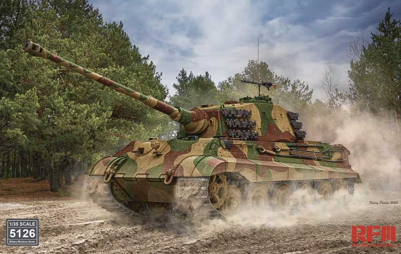 RM-5126 Сборная модель Немецкий тяжелый танк Sd.Kfz.182 Tiger Ausf.B King Tiger (турель Henschel), продвинутая версия Rye Field Model (RFM)