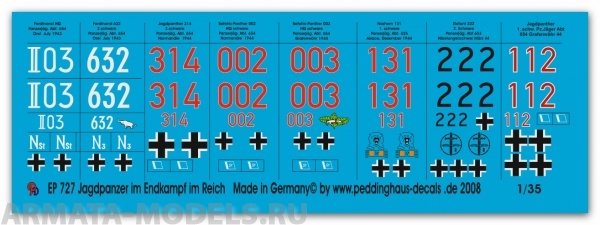 727PED Декаль German tanks in the final battle  in germany No 1