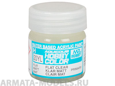 H 20YL  Лак акриловый матовый экономичная упаковка MR.HOBBY 40мл  FLAT CLEAR