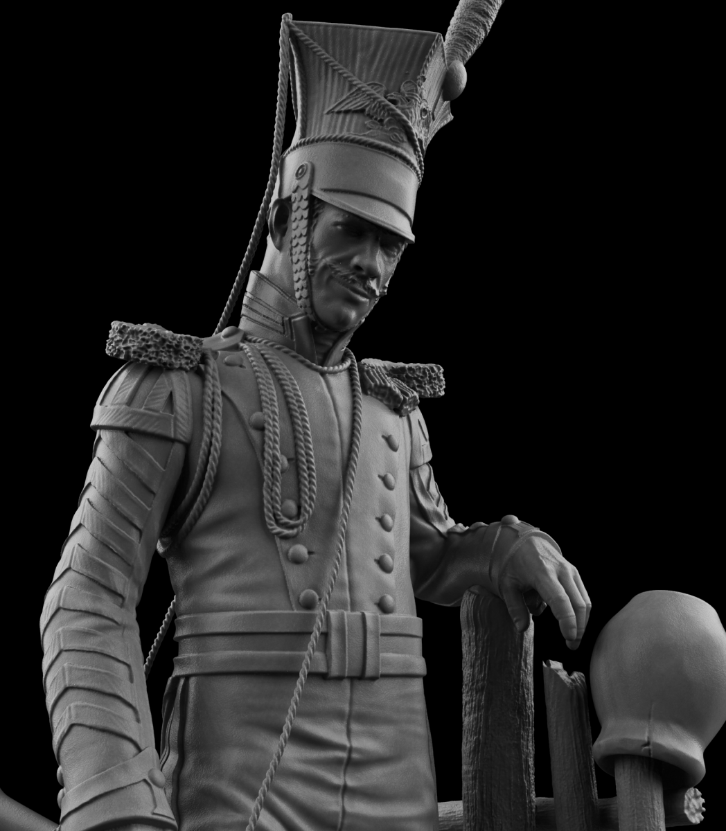 CHM-54349. Штаб-трубач Лейб-Гвардии Уланского полка, Россия 1812-14 гг. 54 мм. Материал - смола. Chronos Miniatures