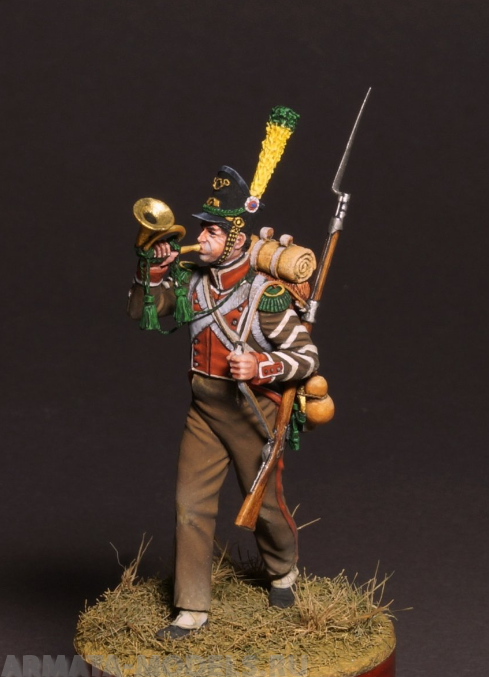 CHM-54215. Корнет вольтижеров пехотных полков Португальского легиона, 1809-14 гг. 54 мм. Материал - смола. Chronos Miniatures