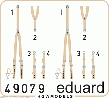 49079ED Комплект фототравления Seatbelts RAF WWII SUPERFABRIC