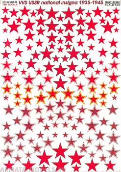 PS0001-48 Декаль сухая Звезды ВВС СССР 1935-45
