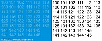 NDEC002/100 Современные бортовые номера на немецкую БТТ. Цвет – контур белый +черный