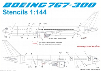 URS14411 Декали для Boeing 767-300 Stencils