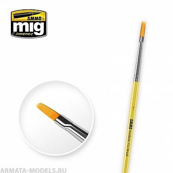 AMIG8619 Ammo Mig Кисть синтетическая  1 SYNTETIC FLAT BRUSH