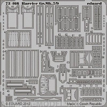 73466 Фототравление Harrier Gr.Mk.7/9 S.A.  For Airfix  kit