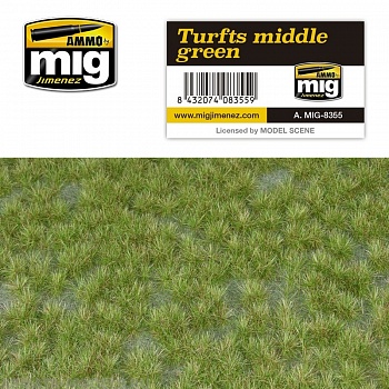 AMIG8355 Ammo Mig Основание для диорамы TURFTS MIDDLE GREEN
