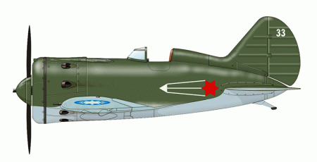 48019 Истребитель И-16 тип 10 Китайские ВВС ARK model